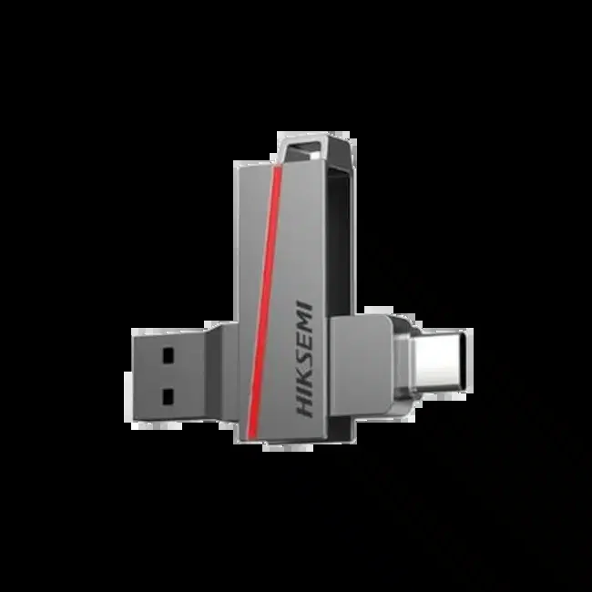 USB Flash HIKVISION HIKSEMI 256GB E307C Silver USB 3.2 TypeA & TypeC, Read up: 130 Mb/s, Write up:45 Mb/s