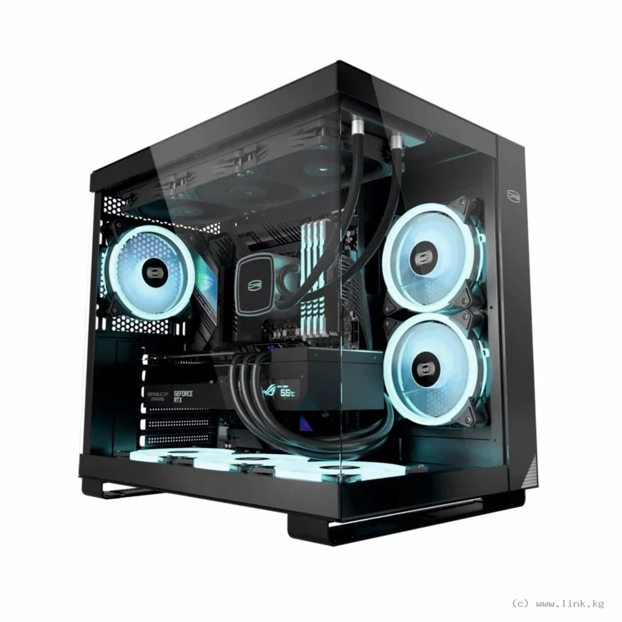 Корпус PC Cooler C3 T500 ARGB BK ATX 1xUSB 3.1, Gen2 Type-C, 2xUSB 3.0,HDAudio,2x2,5" SSD, 2x3,5" HDD, with 6 FANS,Tempered Glass,415x295x368mm, Black