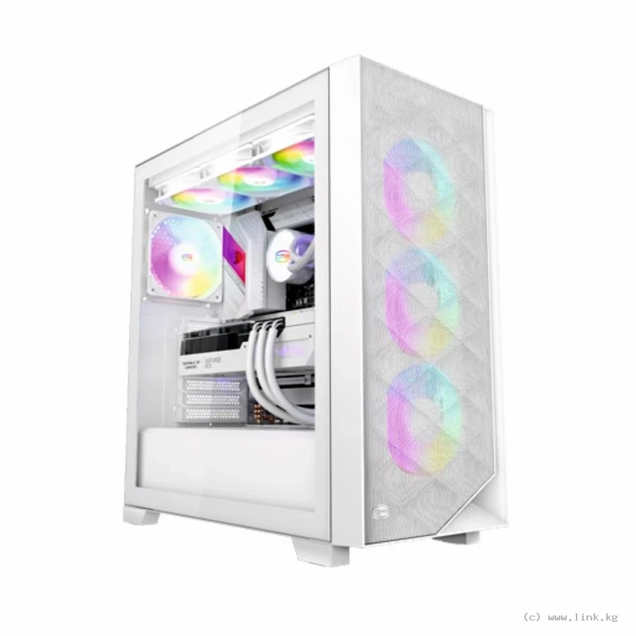 Корпус PC Cooler C3 D510 ARGB BK ATX 2xUSB 3.0, HDAudio, 2x2,5" SSD, 2x3,5" HDD, 3x120mm ARGB FAN, Tempered Glass, 454x220x490mm, Black