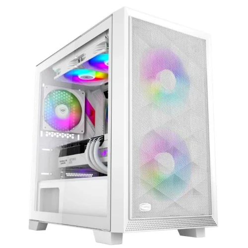 Корпус PC Cooler C3 D310 ARGB WH mATX 2xUSB 3.0, HDAudio, 3x2,5" SSD, 2x3,5" HDD, 2x120mm ARGB FAN, Tempered Glass, 406x220x410mm, White