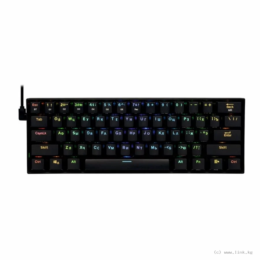Клавиатура игровая беспроводная механическая Redragon Draconic Elite K530RGB-PRO (61 кл, BT 5.0, 3000mAh, Brown switch,RGB подсветка, черная)