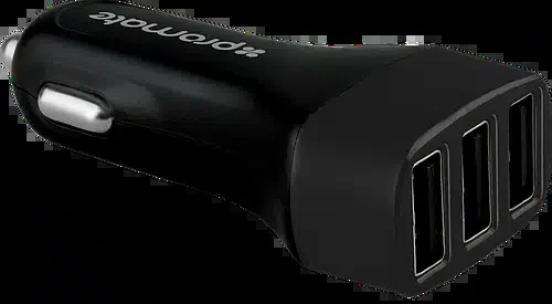 Зарядное устройство Promate Trica.Black автомобильное, 3 USB-порта, выходная мощность 3.1 Ампера, чёрное