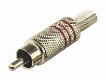 Разъем штекер RCA металл под винт черный/красный Rexant14-0410