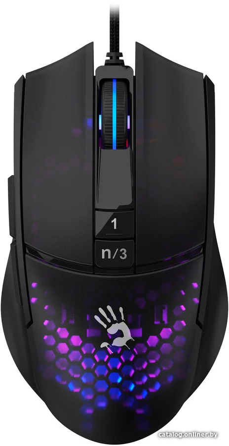 A4TECH BLOODY L65 MAX LIGHTWEIGHT GAMING 12000CPI STONE BLACK RGB METAL FEET ACTIVE USB