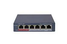 Коммутатор сетевой PoE HIKVISION PoE DS-3E1106P-EI/M (2xUpLink 100Mb/s, 4xPoE 100Mb/s, 14Gb/s) 45W