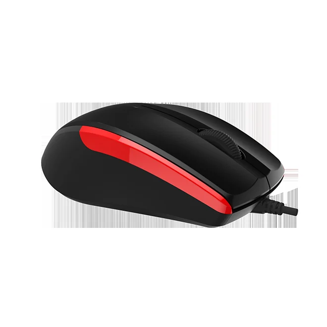 Delux M321BU Optical black/red color mouse,USB cable,1600mm with 1000 DPI