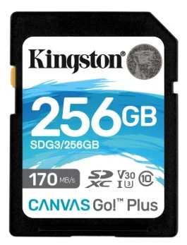 Secure Digital SDXC CL10 256GB KINGSTON Canvas Go Plus G4 200R U3 V30