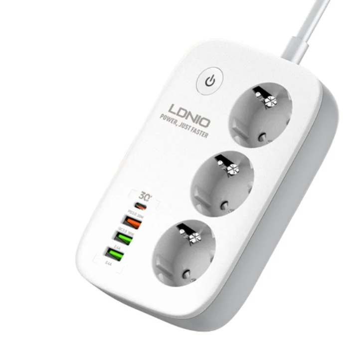 Удлинитель LDNIO (3 розетки и 4 USB) (SE3452)