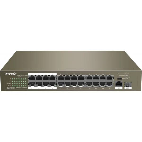 HUB Switch Tenda TEF1126P-24-250W 24-port PoE 10/100Mbps + 1 10/100Mbps