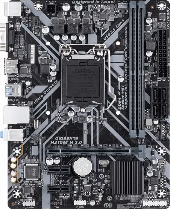 MB LGA1151v2 Gigabyte H310M A,2xDDR4,10xUSB,6xSATAIII,mATX,M.2,PCIe16x,2xPCIE,DP,HDMI УЦЕНКА