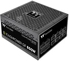 Блок питания 850W Thermaltake, Toughpower GF, ATX, 80 PLUS® Gold, APFC , 20+4 pin, 4+4pin, 6 Sata, 4 Molex, 1 FDD, 2 PCI-E 6+2 pin, Вентилятор 14 см, Кабель питания, Чёрный [PS-TPD-0850FNFAGE-2]