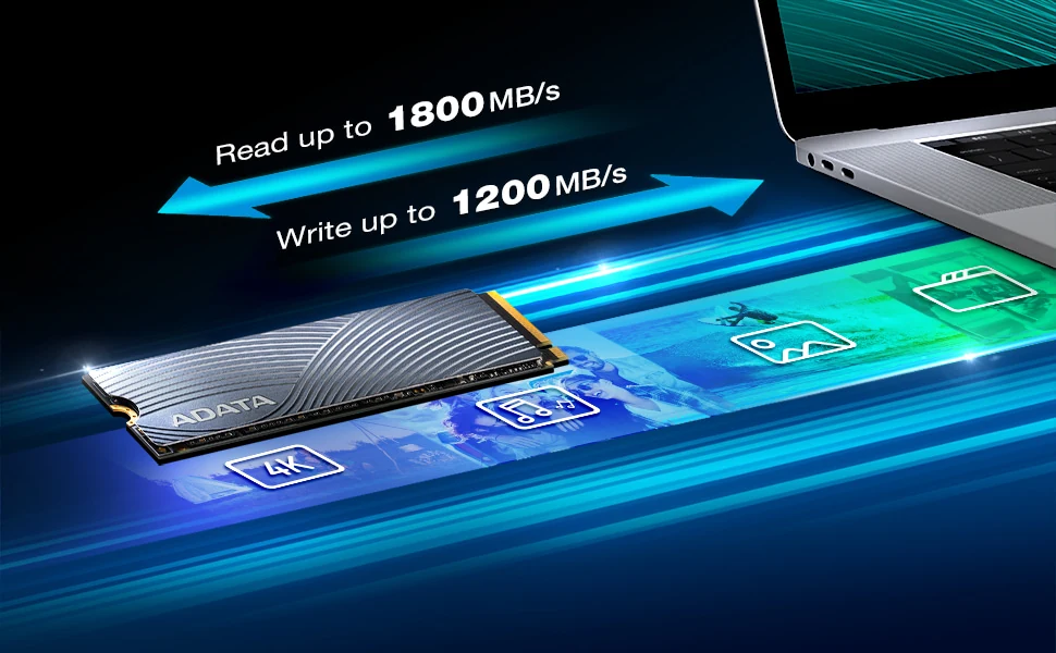 SSD ADATA SWORDFISH 2TB 3D NAND M.2 2280 PCIe NVME Gen3x4 Read / Write: 1800/1200MB