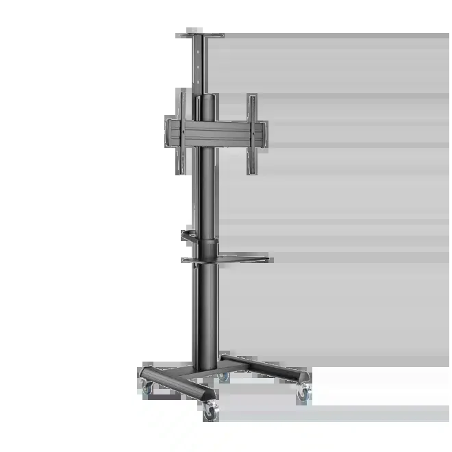 Стойка мобильная Brateck TTV12E-46TW, 37"-70", Макс. нагрузка - 70 кг, 1250-1600 мм, Угол наклона +5°~-12°, черный (1 год)