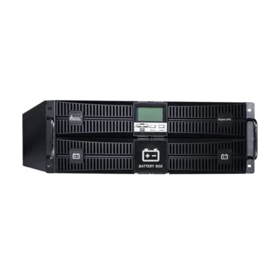 Источник бесперебойного питания SVC RT-10KL-LCD, Мощность 10кВА/10кВт, Стоечный 19'' 4U, RT-серия, On-Line, LED-LCD/RS-232, SMART, Диапазон работы AVR: 110-288В, Бат.: 12В/9Ач*16шт., Вентилятор: 8см*2шт., Клеммное подключение, Чёрный