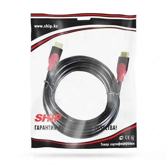 Интерфейсный кабель SHIP SH6016-3P, HDMI-HDMI, 30В, Пол. пакет, Контакты с золотым напылением, 3 м, Чёрный