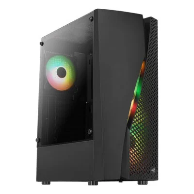 Компьютерный корпус Aerocool Wave-G-BK-v2, ATX/Micro ATX/Mini-ITX, USB 2*3.0/1*2.0, HD-Audio+Mic, Кулер 4*12см FRGB, Высота процессорного кулера до 158 мм, Длина VGA до 297мм (без переднего радиатора), 2*3.5"/2*2.5"(2+2), Толщина 0,5мм, 450x206x372мм, Без