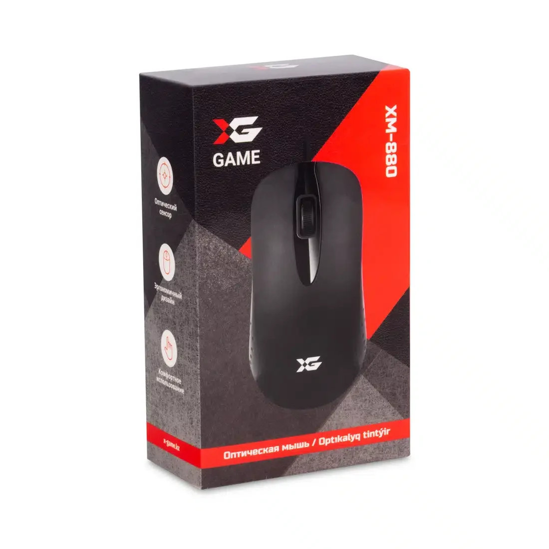 Компьютерная мышь X-Game XM-880OUB, Оптическая, 800dpi, USB, Длина кабеля 1,35 метра, Чёрный