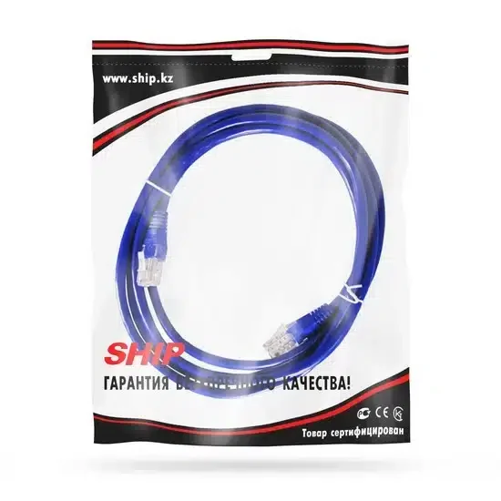 Патч Корд SHIP S3025BL0200-P, Cat.5e, UTP, LSZH, RJ-45, 2 м, Синий, Пол. пакет