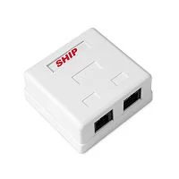 Розетка Настенная SHIP A181A, 2 Модуля, Модули: RJ-11, RJ-45, Cat.5e, UTP, Белая