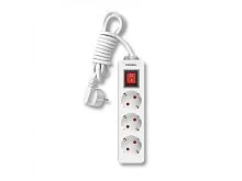 Удлинитель Camelion CMS-113-3M, 10A/250V, 3 розетки, 3 метра, 220-250В, 10А, картонная коробка, белый