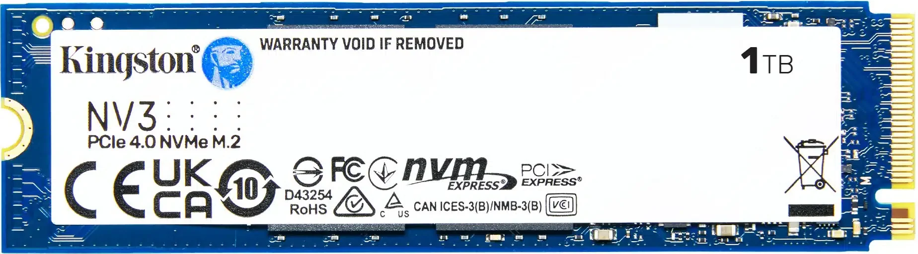 Kingston NV3 1TB PCIe NVMe Gen4x4 M.2 2280, RW Speed up to 6000/4000MB/s, [SNV3S/1000G]