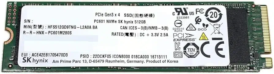 SK hynix 512GB PCIe NVMe Gen4x4, M.2 2280, Read/Write up to 4300/3400MB/s, [HFM512GD3JX013N BC ] OEM