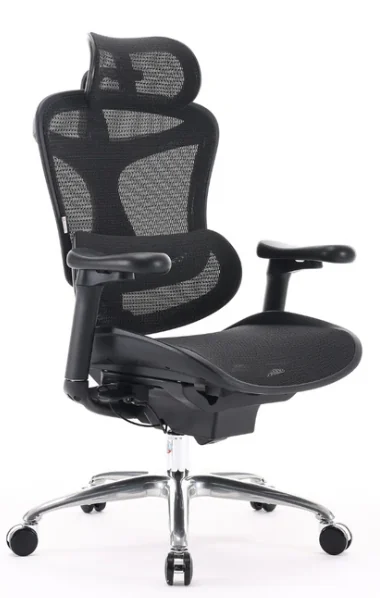 Office Chair SIHOO S100-B102-JT BLACK 3D Armrest, class 4 TUV gaslift,350mm aluminum base, Footrest