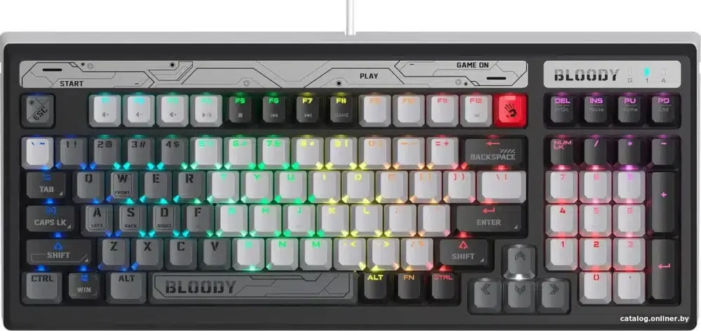 A4TECH BLOODY B950 LK LIBRA RGB GAMING WARRIOR GREY ORANGE SWITCH KEYBOARD USB US+RUSSIAN