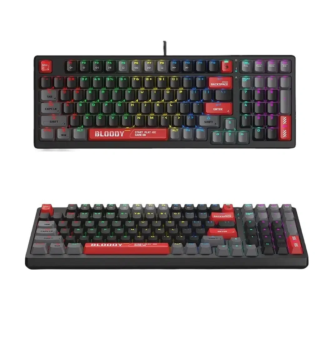 A4TECH BLOODY S98 BLOODY RED GAMING MECHANICAL BLMS RED PLUS SWITCH RGB KEYBOARD USB US+RUS