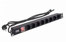 PH12-8D1-P ITK PDU 8 роз. нем.ст. с выкл 1U каб.2м вилка нем.ст ПВХ черный шт
