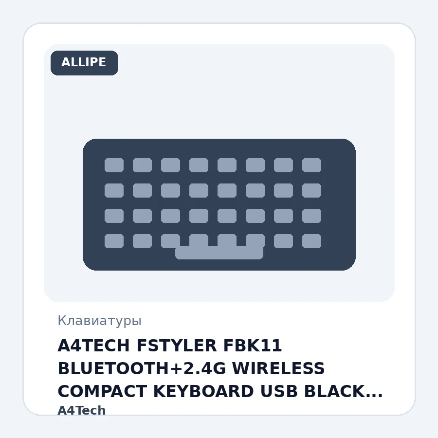 A4TECH FSTYLER FBK11 BLUETOOTH+2.4G WIRELESS COMPACT KEYBOARD USB BLACK US+RUSSIAN