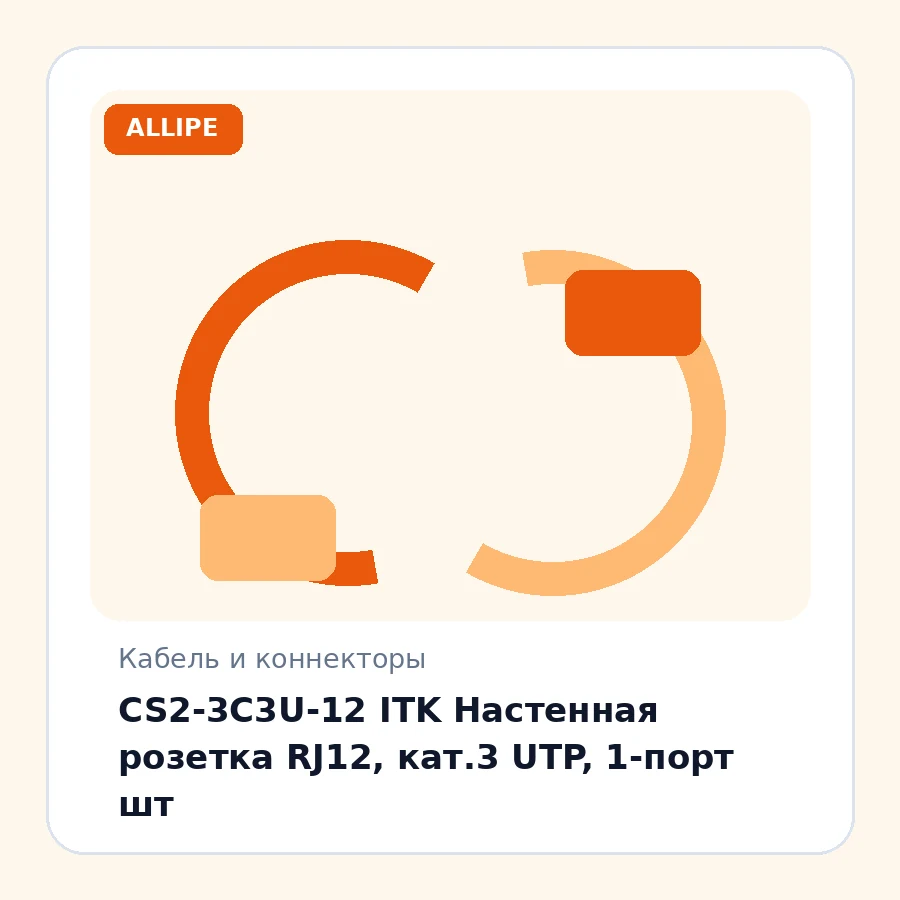CS2-3C3U-12 ITK Настенная розетка RJ12, кат.3 UTP, 1-порт шт