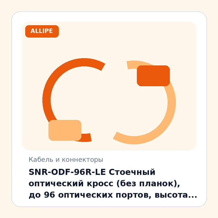 SNR-ODF-96R-LE Стоечный оптический кросс (без планок), до 96 оптических портов, высота 3U шт