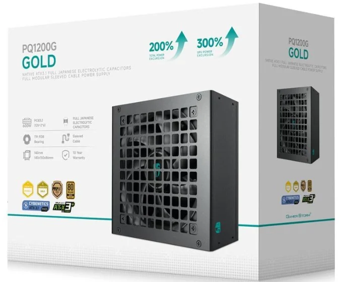 Power Unit DEEPCOOL PQ1200G 1200W 80 PLUS GOLD certified 100-240V/ATX12V 2.3 & SSI EPS 12V