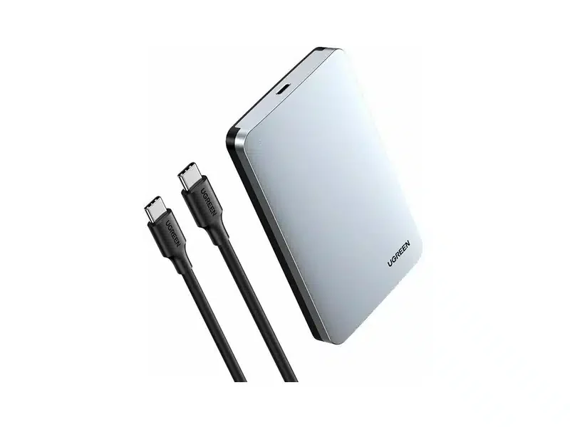 External Enclosure UGREEN CM300 (SSD/HDD 2.5" SATA, кабель USB Type-C - USB Type-C, алюминий) серый 70499