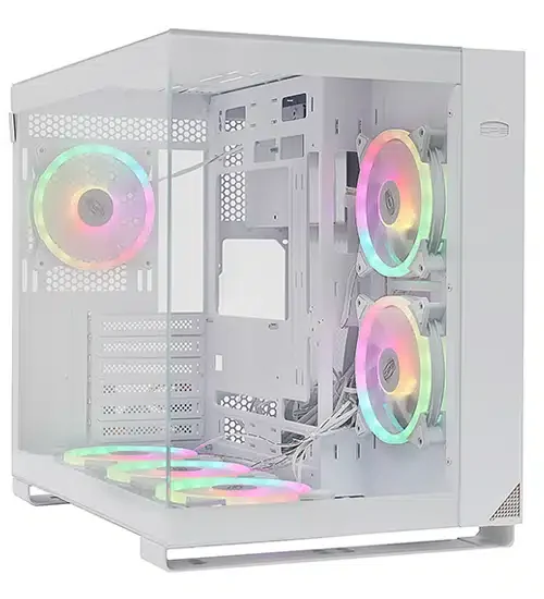Корпус PC Cooler C3 T500 ARGB WH ATX 1xUSB 3.1, Gen2 Type-C, 2xUSB 3.0, HDAudio,2x2,5" SSD, 2x3,5" HDD, with 6 FANS,Tempered Glass,415x295x368mm,White