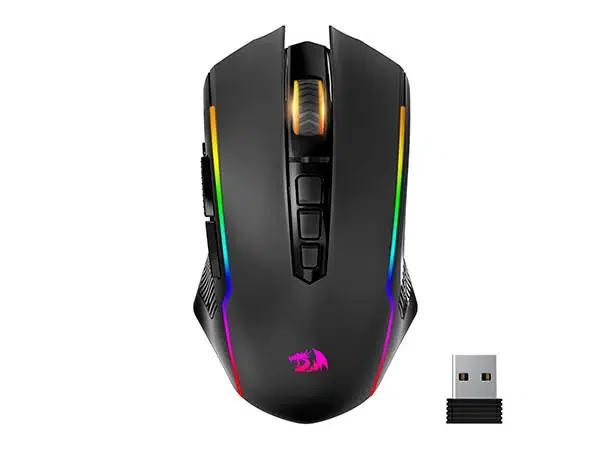 Мышь беспроводная Redragon Nix M914-RGB Wired+2.4G+BT BT 5.0, DPI: max 10000, 9 кнопок, RGB подсветка, черная