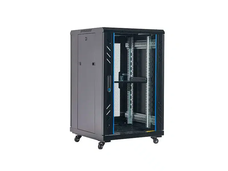 Шкаф серверный напольный Finen FS6818 18U, 600*800*987 мм, дверь из закаленного стекла, 800кг, в комплекте полка 1 шт. вентилятор 2шт., IP20