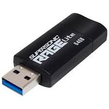 PEN DRIVE 64GB USB 3.2 PATRIOT RAGE LITE BLACK